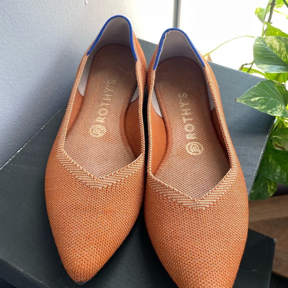 Rothy's Orange Flats & Loafers with Pointed Toe Design